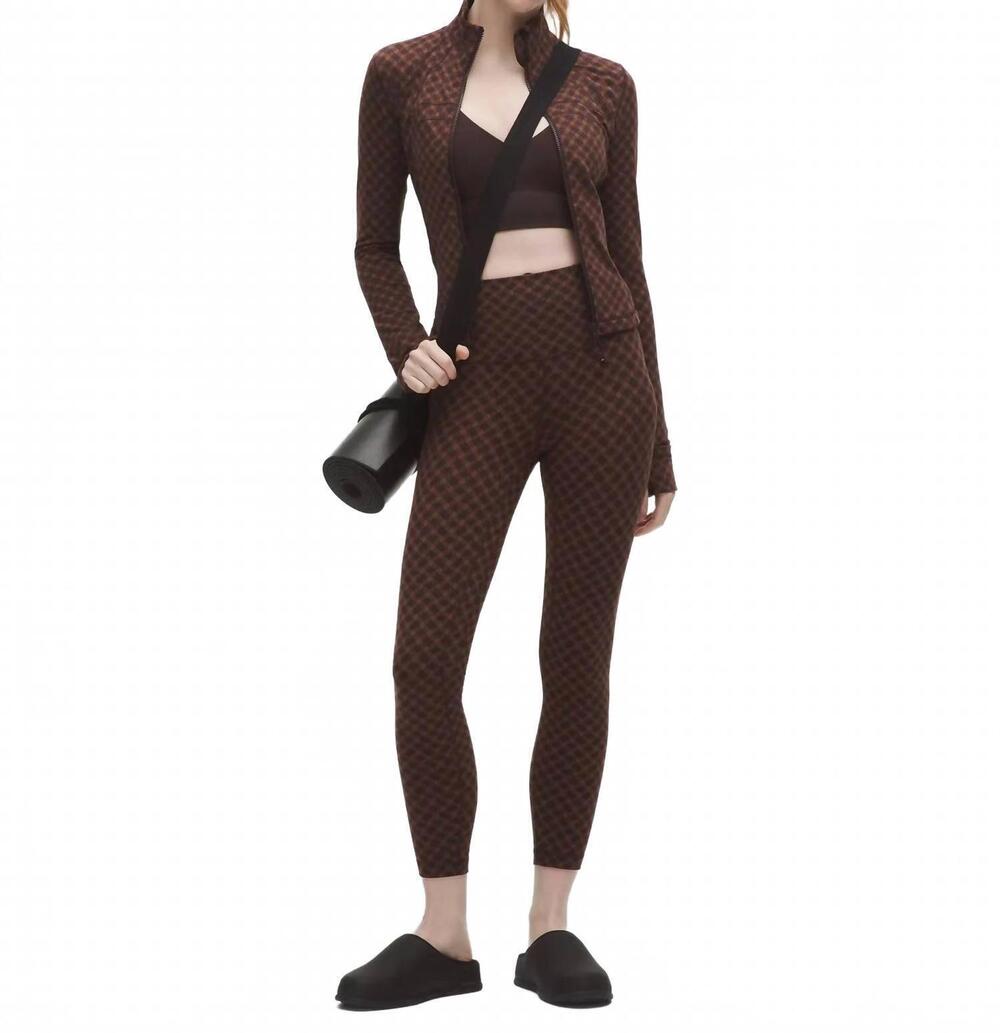 NEW LULULEMON square heart jacquard align high-rise pant in java sequoia